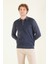 Erkek Desenli Polo Yaka Kazak Indigo 4