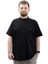 Büyük Beden Erkek Tişört Düğmeli Hakim Yaka T-Shirt U24339 Siyah 1