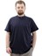 Büyük Beden Erkek Tişört Düğmeli Hakim Yaka T-Shirt U24339 Lacivert 1