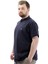 Büyük Beden Erkek Tişört Düğmeli Hakim Yaka T-Shirt U24339 Lacivert 2