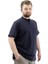 Büyük Beden Erkek Tişört Düğmeli Hakim Yaka T-Shirt U24339 Lacivert 3