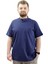 Büyük Beden Erkek Tişört Düğmeli Hakim Yaka T-Shirt U24339 Indigo 1