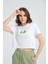 Crop Pine Forest %100 Pamuk Nakışlı T-Shirt Beyaz 2
