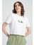 Crop Pine Forest %100 Pamuk Nakışlı T-Shirt Beyaz 4