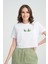 Crop Pine Forest %100 Pamuk Nakışlı T-Shirt Beyaz 5
