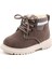 Junisteps Suni Yünlü Fermuarlı-Bağcıklı Suet Çocuk Bot - Warm Grey 1