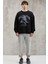 Carsten Erkek Yumuşacık Kumaşlı Oversize Fit Yuvarlak Yakalı Kolej Baskılı Siyah Sweatshirt 2