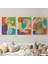 Pop Art Afrika Kadın Renkli Portre 3 Lü Duvar Tablo Seti -Ag-7 1
