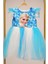 Kız Çocuğu Elsa Barbie Desenli Elbise Abiye 1