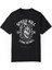 Erkek Motorcu Kurukafa Baskılı Siyah Oversize T-Shirt 1
