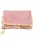 Kadın Kısa Cüzdan Çift Katlı Retro Çok Fonksiyonlu Bozuk Para Çantası Fermuarlı ve Kiss Kilitli Pembe (Yurt Dışından) 1