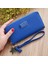 Düz Renk Uzun Bayan Cüzdan Klipsi Fermuar Para Cep Telefonu Çanta Mavi (Yurt Dışından) 4