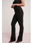 Larissa Kadın Fittilli Interlok Vücudu Tamamen Saran Esnek Flare Siyah Büyük Beden Pantolon 3