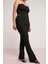 Larissa Kadın Fittilli Interlok Vücudu Tamamen Saran Esnek Flare Siyah Büyük Beden Pantolon 4