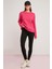 Alfreda Kadın İçi Polarlı Yumuşacık Yuvarlak Yaka Comfort Fit Pembe Sweatshirt 4