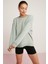 Brenda Kadın İçi Polarlı Yumuşacık Yuvarlak Yaka Kaşkorse Detaylı Oversize Mint Yeşil Sweatshirt 4