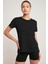 Tatum Kadın 100% Pamuk Süprem Yuvarlak Yaka Comfort Fit Siyah T-Shirt 2