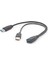 USB 3.0 Kablo Çift Güç Şarj Kabloları Y Adaptör Erkek - Dişi Kablo Kablosu 30CM (Yurt Dışından) 1