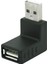 Siyah 90 Derece Yukarı Sağ Açılı L Tipi USB 2.0 A Erkek - Dişi Uzatma Konnektörü Adaptörü (Yurt Dışından) 3