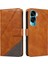 Elmas Dikiş Deri Telefon Kılıfı ile Onur 90 Lite Için Flip Case ve (Yurt Dışından) 1