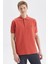 Classic Fit % 100 Pamuk Düğmeli Polo T Shirt Erkek Polo T Shirt K35000T 6xp 1