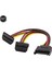 15 Pin Erkek - 2 x 15PIN Dişi Adaptör Sata Güç Kablosu 90 Derece HDD Için (Yurt Dışından) 3