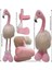 Hawaian Metal Uzar Kısalır Ayaklı Peluş Tüylü Flamingo Maskot Pembe Renk 1