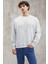 Jochen Erkek Oversize Fit Kadife Kolej Baskılı Içi Polarlı Gri Sweatshirt 1