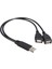 USB 2.0 A Erkek 2 Çift Dişi Jack Y Splitter Dönüştürücü Kablo Kablosu Bir-Iki Uzatma Genişletilmiş Adaptör Güç Hub Şarj Cihazı L M7R4 (Yurt Dışından) 3