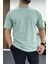 Erkek Oversize %100 Pamuk Nefes Alan Basic T-shirt Yeşil Edw038 1