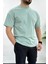 Erkek Oversize %100 Pamuk Nefes Alan Basic T-shirt Yeşil Edw038 2
