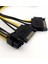 1x Çift Sata 15 Pin Erkek Pcı-E Express 6 Pin Dişi Pcı-E Ekran Kartı Güç Y Splitter Bağlantı Kablosu 20 cm (Yurt Dışından) 1