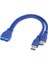 Çift 2 Port USB 3.0 Tip A Erkek 20 Pin Anakart Başlık Erkek Kablo Kordonu Adaptörü USB Uzatma Kablosu (Yurt Dışından) 1