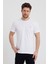 Beyaz Slim Fit Bisiklet Yaka %100 Pamuk Kısa Kollu Tişört - Beyaz 1