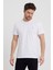 Beyaz Slim Fit Bisiklet Yaka %100 Pamuk Kısa Kollu Tişört - Beyaz 3