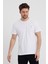 Beyaz Slim Fit Bisiklet Yaka %100 Pamuk Kısa Kollu Tişört - Beyaz 4