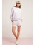 Ethiquet Sahra Kadın İçi Polarlı Yumuşacık Oversize Yuvarlak Yaka Lila Sweatshirt 4