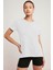 Tatum Kadın 100% Pamuk Süprem Yuvarlak Yaka Comfort Fit Beyaz T-Shirt 1