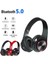 Bluetooth Kulaklık Kablosuz Kulaküstü Işıklı Katlanabilir Mikrofonlu Fm-Aux-Sd 4