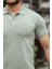 Erkek Pamuklu Kumaş Slim Fit Kesim Çağla Polo Yaka T-Shirt - Çağla 3