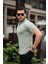 Erkek Pamuklu Kumaş Slim Fit Kesim Çağla Polo Yaka T-Shirt - Çağla 2