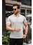 Erkek Pamuklu Kumaş Slim Fit Kesim Gri Polo Yaka T-Shirt - Gri 1
