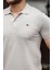 Erkek Pamuklu Kumaş Slim Fit Kesim Gri Polo Yaka T-Shirt - Gri 3