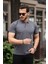 Erkek Pamuklu Kumaş Slim Fit Kesim Füme Polo Yaka T-Shirt - Füme 1