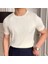 Beyaz Bisiklet Yaka Triko Erkek T-Shirt - Beyaz 1