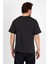 Füme Baskılı Bisiklet Yaka Oversize T-Shirt - Füme 4