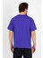 Mor Baskılı Bisiklet Yaka Oversize T-Shirt - Mor 4