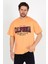 Somon Baskılı Bisiklet Yaka Oversize T-Shirt - Somon 2
