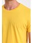 Erkek Slim Fit Pamuk Bisiklet Yaka Basic Tişört Sarı 2