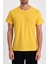 Erkek Slim Fit Pamuk Bisiklet Yaka Basic Tişört Sarı 3